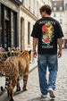 Integrity Black Oversized Back Graphic Printed T-shirt