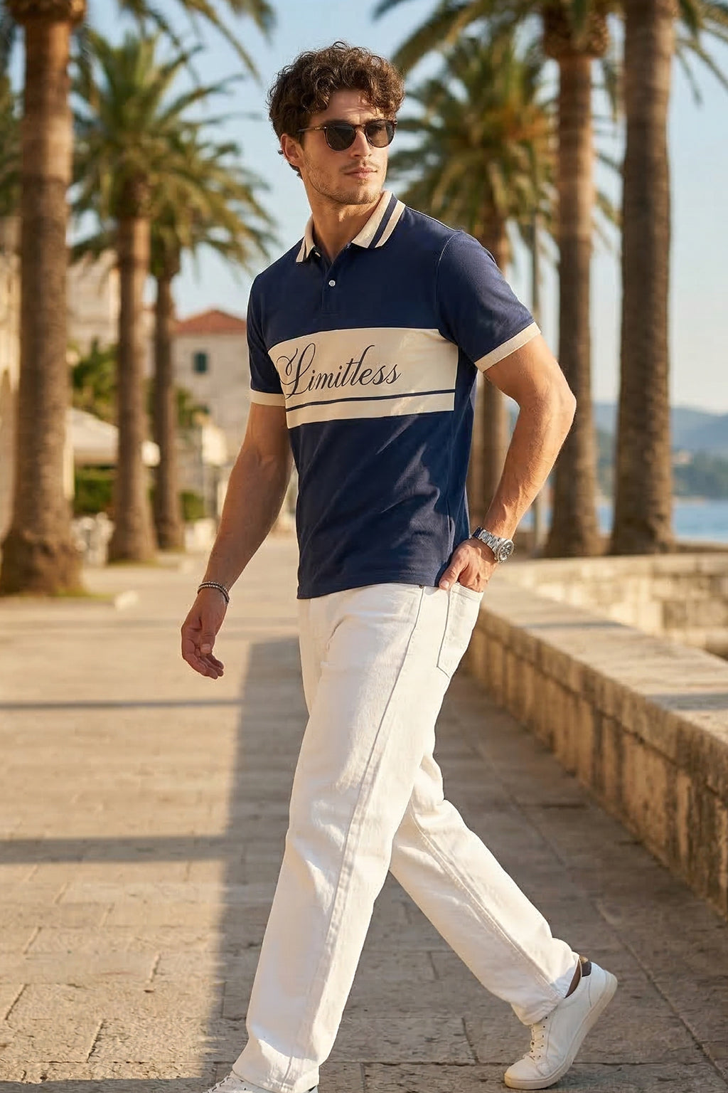 Limitless Navy Regular Fit Exclusive Polo T-Shirt