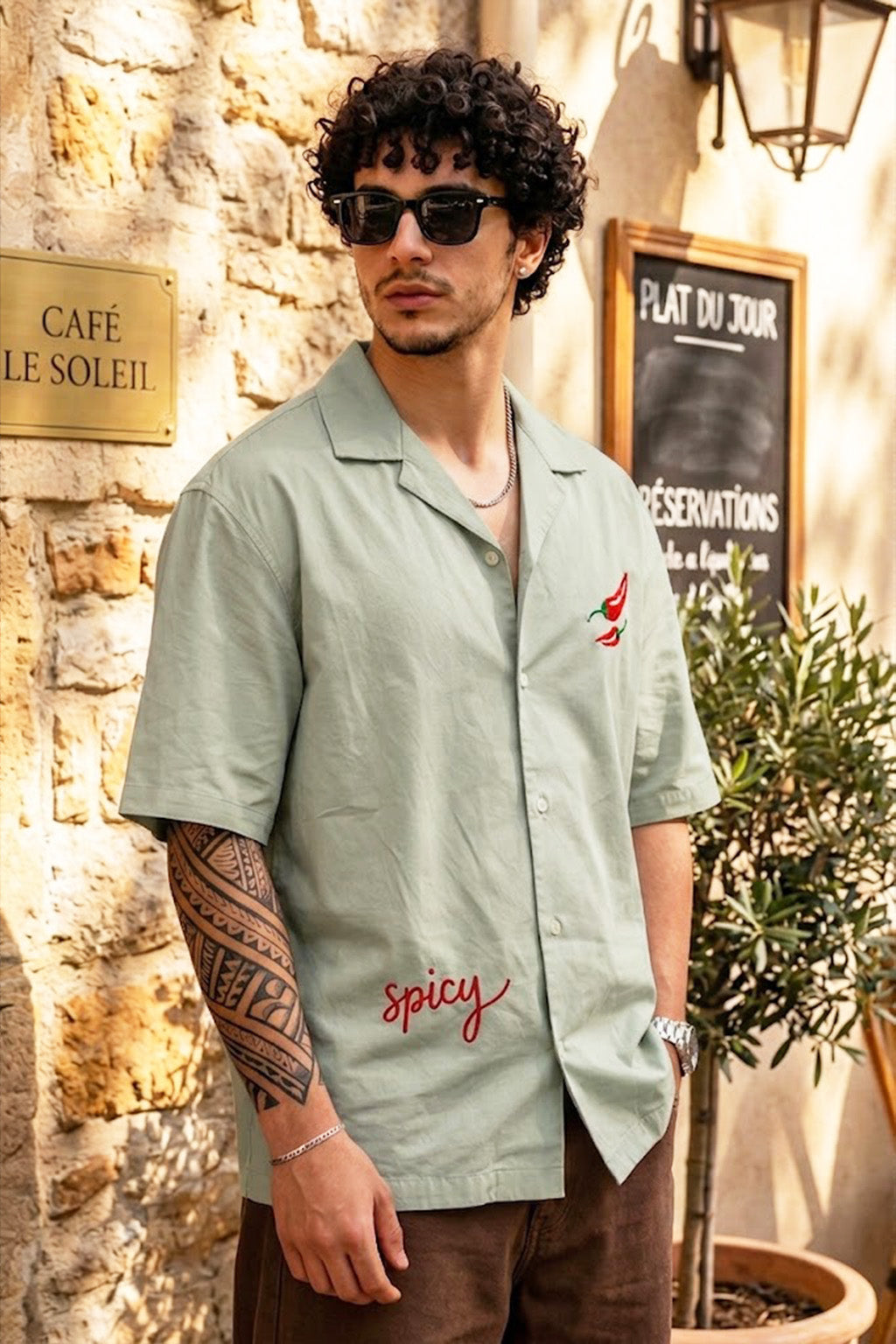 Extra Spicy Fogg Green Oversized Printed Exclusive Shirt