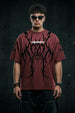 Veirdo Maroon Flock Printed Exclusive T-shirt Supreme Edition