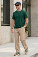 Green Plain Regular Fit T-shirt