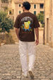 Martini Brown Oversized Printed T-shirt