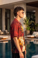 Solar Spirit Maroon All Over Print Oversized Exclusive Shirt