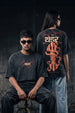 इंद्र थंडर Black Acid Washed Puff Printed Exclusive T-shirt Epic Collection For Women