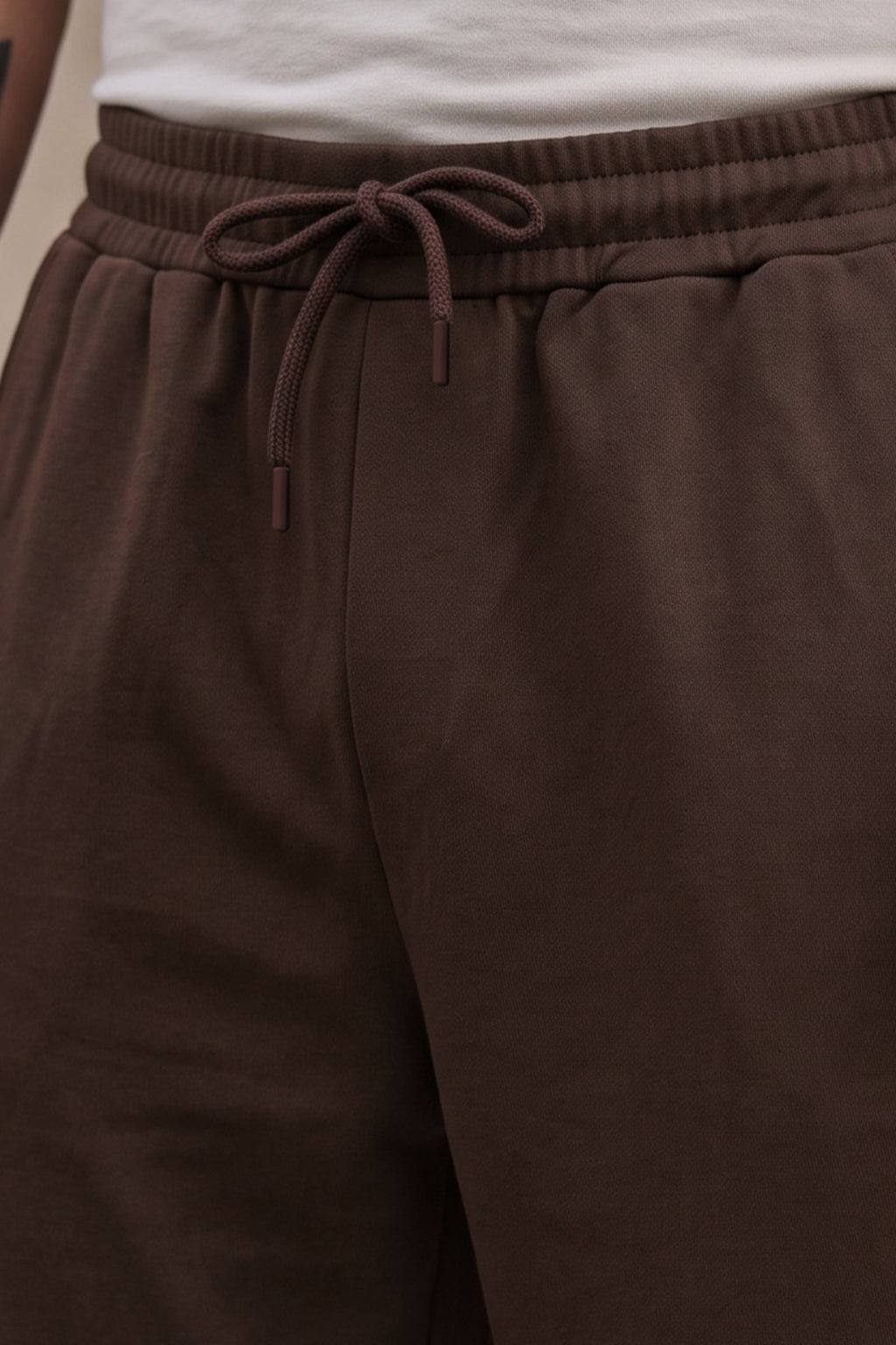 Brown Minimalist Loopknit Loose Fit Streetwear Jogger