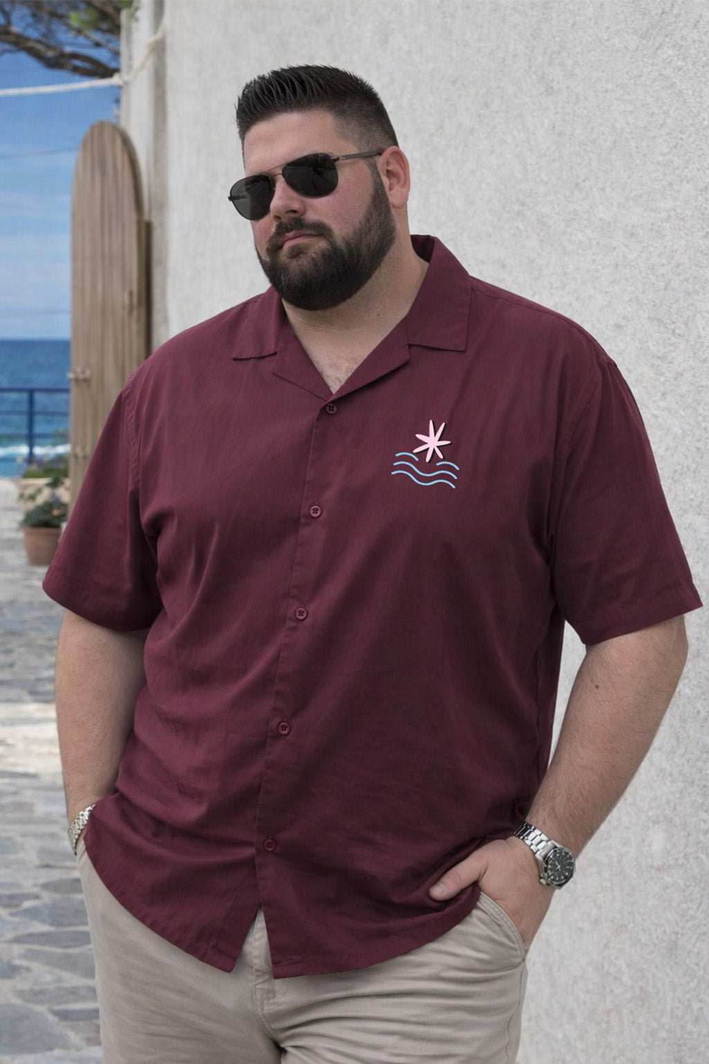 Lazy Days Brown Plus Size Printed Exclusive Shirt