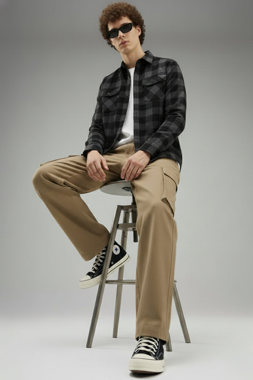 Beige Flap Pocket Woven Exclusive Cargo Pant
