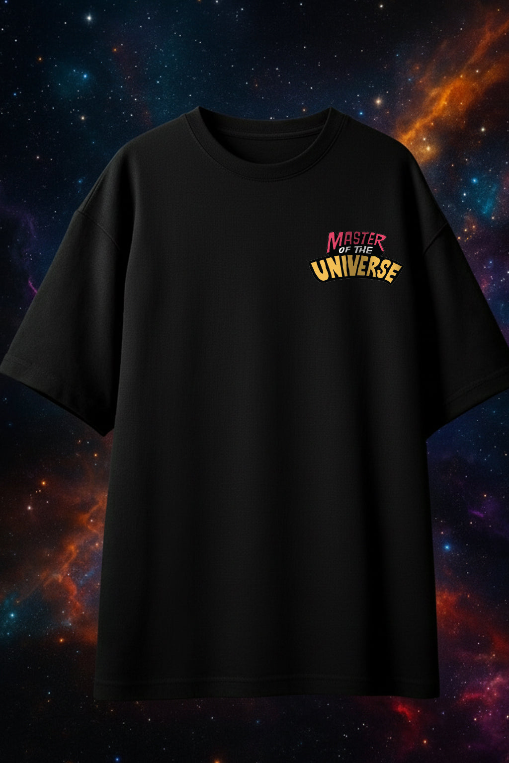 Master Of The Universe Black Oversized Puff Printed Exclusive T-shirt