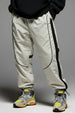Beige Contrast Stripe Relaxed Fit Nylon Exclusive Jogger