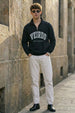 Veirdo Original Black Oversized Full Sleeve Printed Exclusive Polo T-shirt