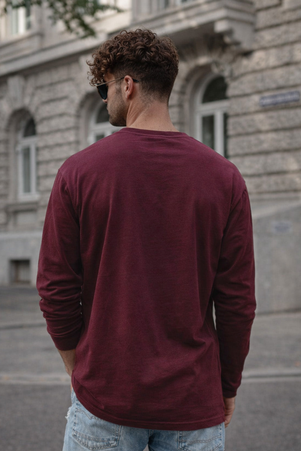 Boston Maroon Full Sleeves Regular Fit Printed T-shirt