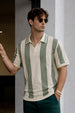 Monaco Line Swanwhite Flatknit Textured Regular Fit Exclusive Polo T-Shirt