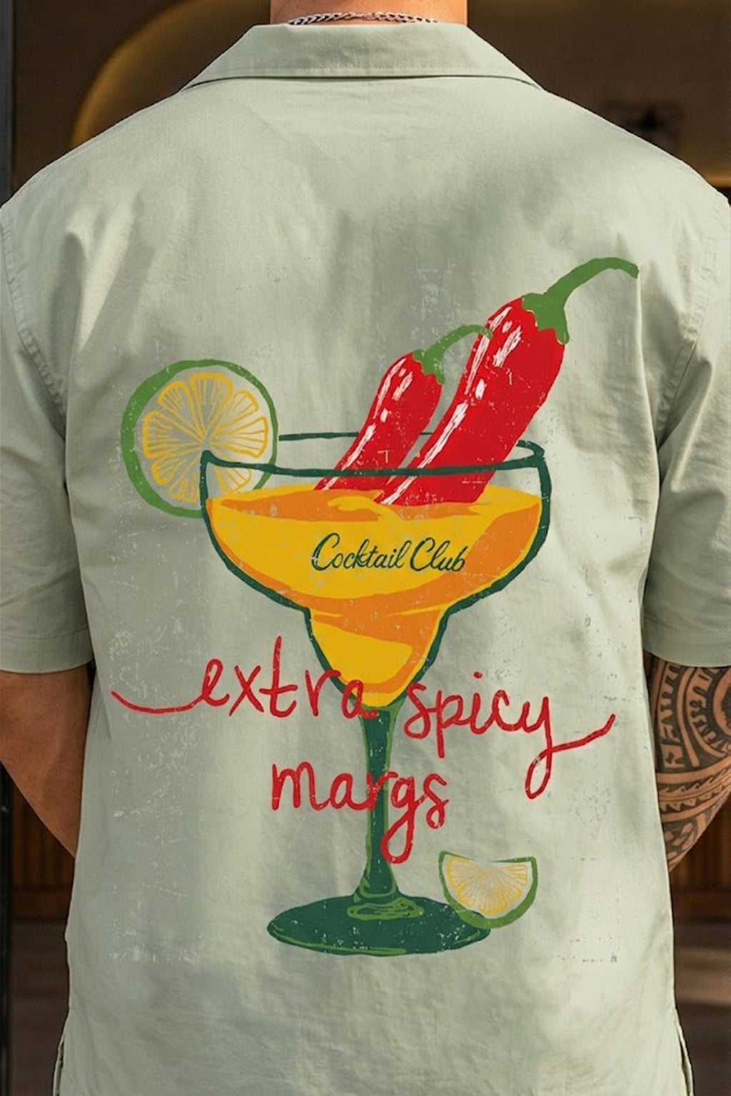 Extra Spicy Fogg Green Oversized Printed Exclusive Shirt