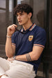 Navy Bedge Regular Fit Exclusive Pique Lycra Polo T-Shirt