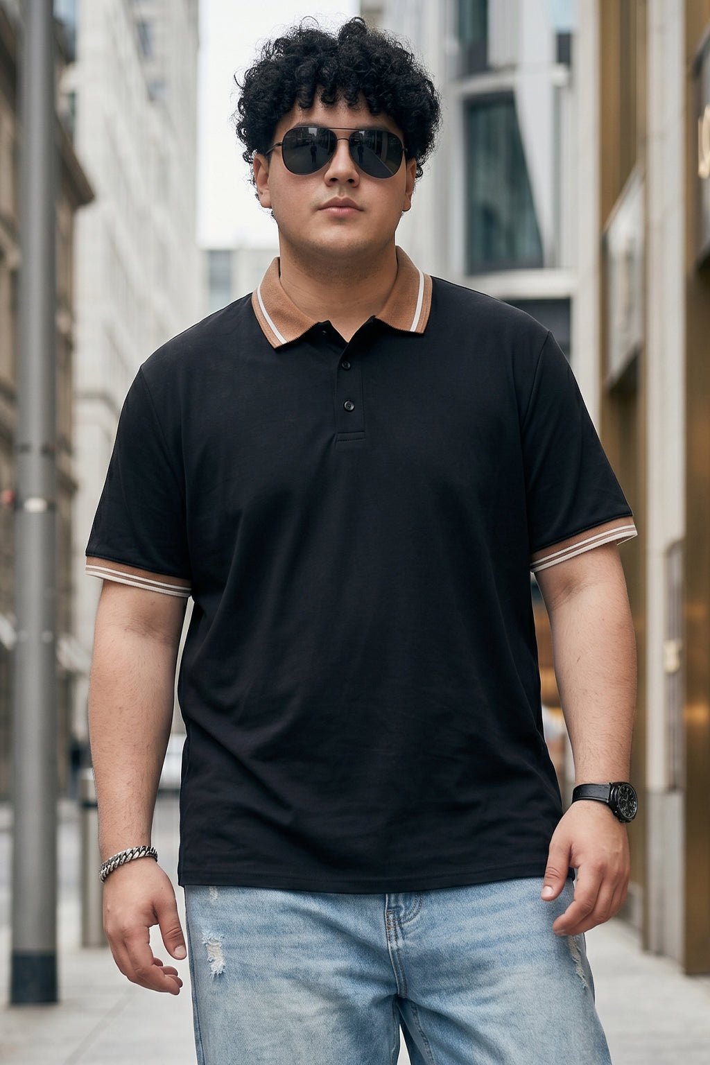 Black Plus Size Polo T-shirt