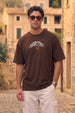 Martini Brown Oversized Printed T-shirt