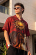 Solar Spirit Maroon All Over Print Oversized Exclusive Shirt