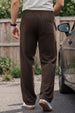 Brown Minimalist Loopknit Loose Fit Streetwear Jogger