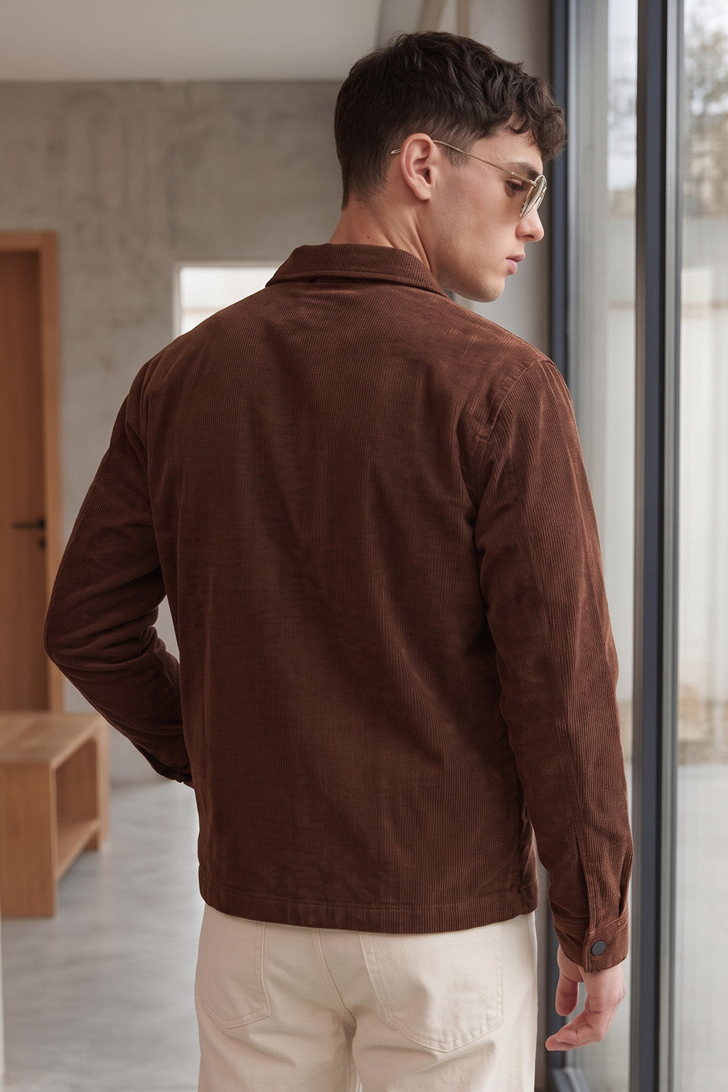 Chocolate Brown 4 Pocket Loose Fit Exclusive Corduroy Jacket