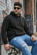 Black Plain Plus Size Hoodie