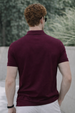 Burgundy Interlock Plain Regular Fit Zipper Polo T-shirt