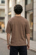 I'm Fine Brown Oversized Textured Exclusive T-shirt