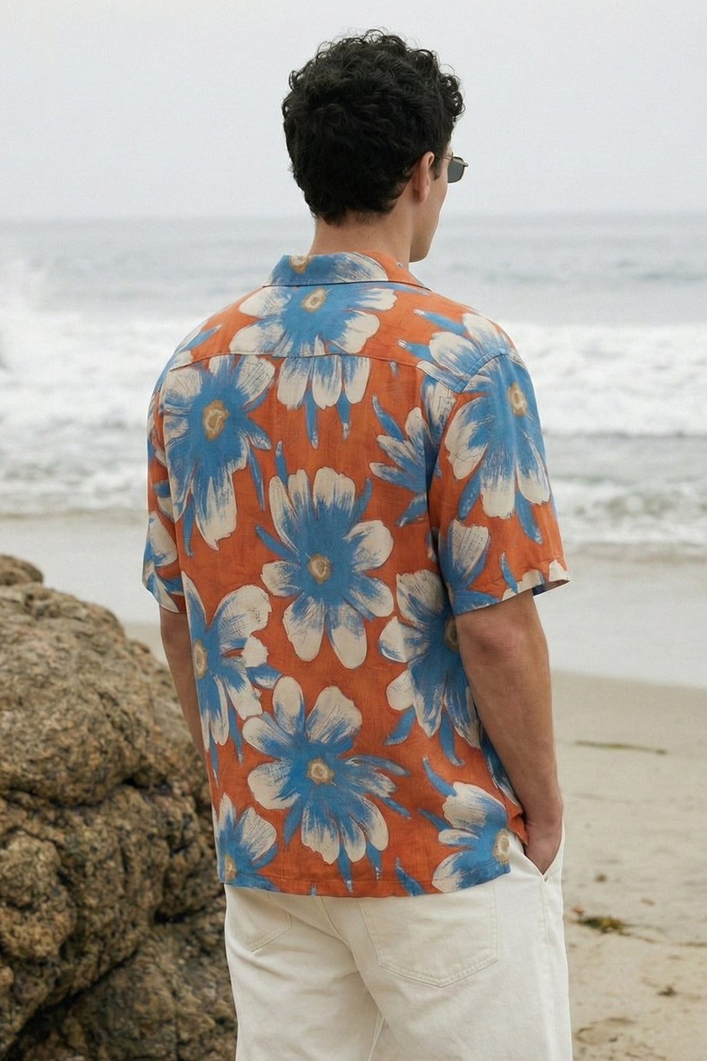 Seaside Floral Red All Over Print Oversized Exclusive Shirt