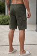 Veirdo Olive Minimal Cargo Shorts with Drawstring