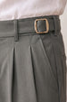 Grey Tailored High-Waist Adjustable Weist Korean Pant