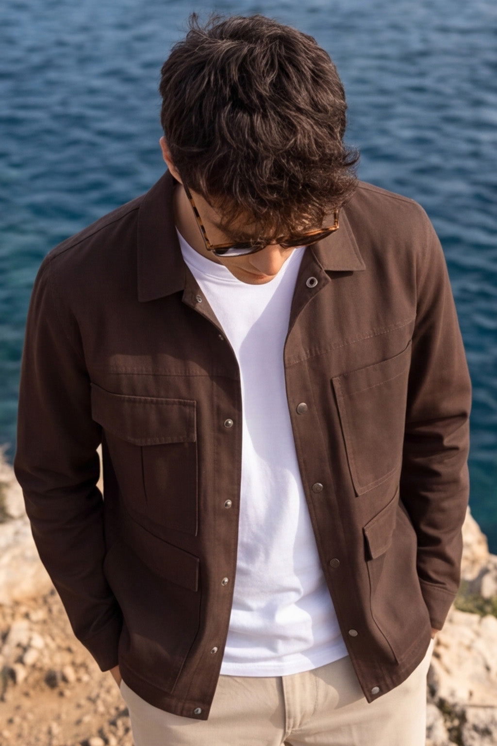 Veirdo Exclusive Brown Premium Button Detail Exclusive Shacket