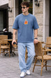 Guitar Olive Moss Oversized Textured T-shirt