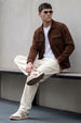 Chocolate Brown 4 Pocket Loose Fit Exclusive Corduroy Jacket