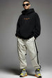 Beige Contrast Stripe Relaxed Fit Nylon Exclusive Jogger