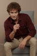 Maroon Plain Relaxed Fit Full Sleeve Dual Pocket Utility Exclusive Shirt