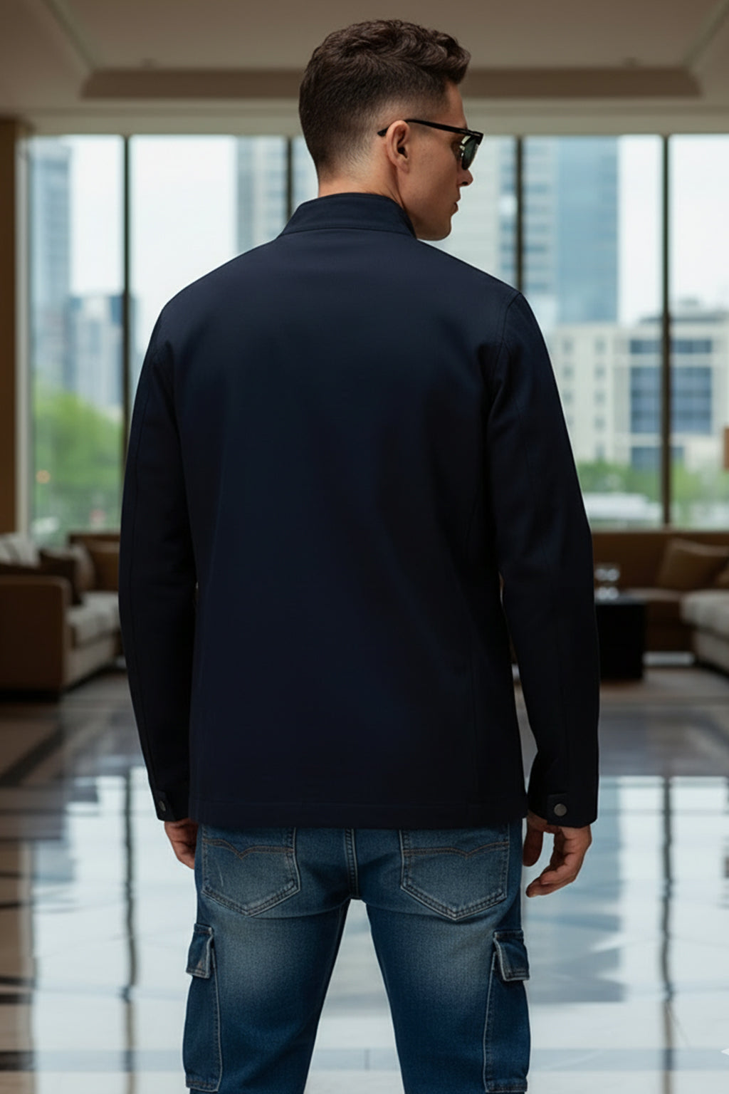 Navy Veirdo Exclusive Premium Button Detail Exclusive Shacket