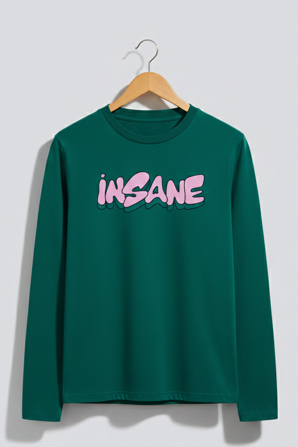 Insane Green Full Sleeves Regular Fit Printed T-shirt
