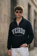 Veirdo Original Black Oversized Full Sleeve Printed Exclusive Polo T-shirt