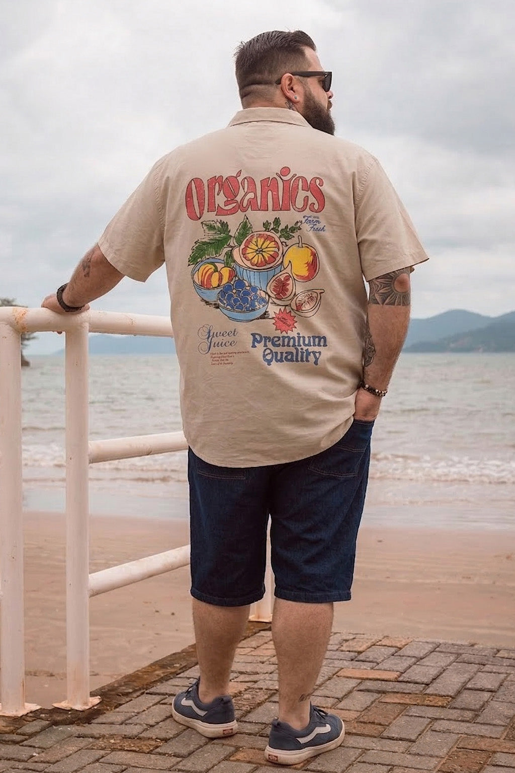 Organics Swanwhite Plus Size Printed Exclusive Shirt