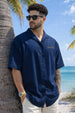 La VIta Navy Oversized Printed Exclusive Shirt