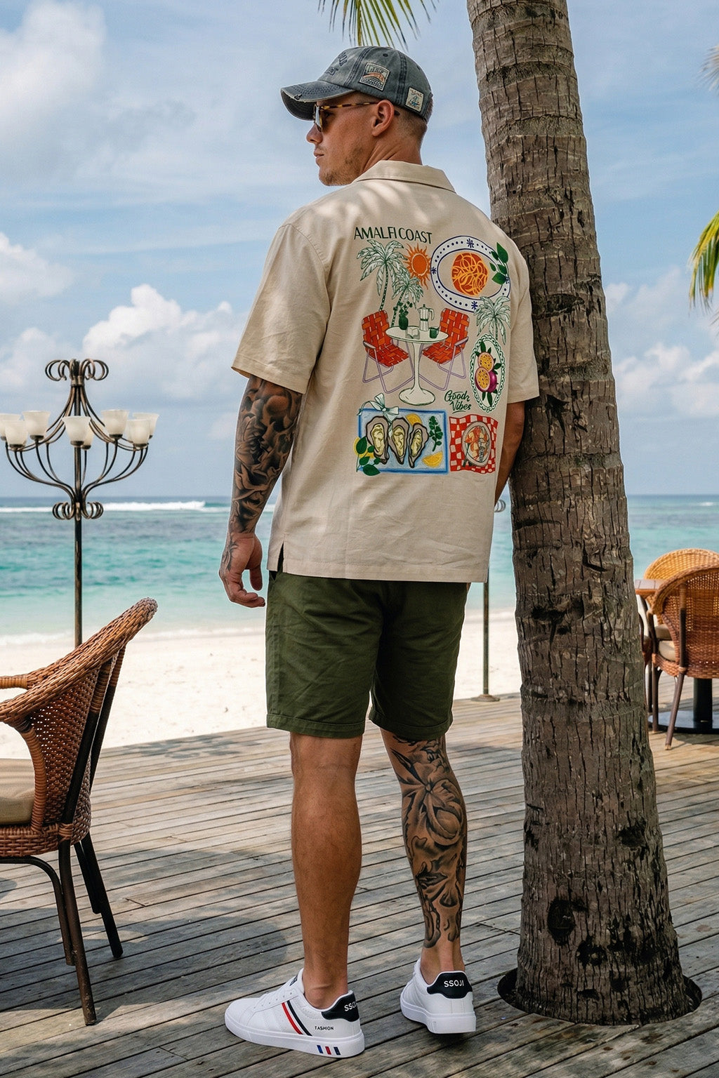 Good Vibes Swanwhite Oversized Printed Exclusive Shirt