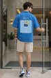 Blue Lagoon Blue Oversized Printed Exclusive Shirt