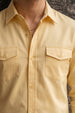 Double Cream Plain Relaxed Fit Full Sleeve Dual Pocket Utility Exclusive Shirt