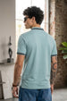 Imperial Crest Stripe Collar Light Blue Regular Fit Polo T-shirt