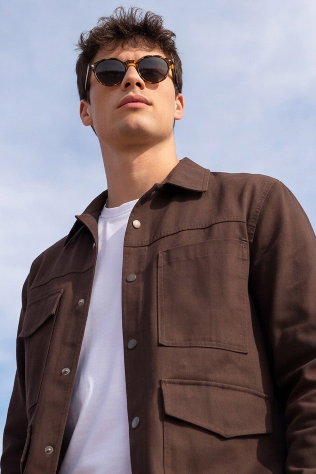 Veirdo Exclusive Brown Premium Button Detail Exclusive Shacket