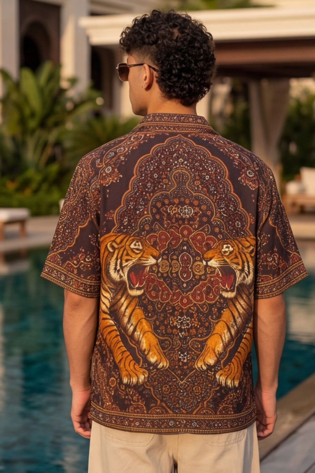 Imperial Tiger Maroon All Over Print Oversized Exclusive Shirt