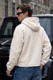 Veirdo Marshmallow Oversized Plain Button-Neck Pullover Hoodie
