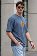 Guitar Olive Moss Oversized Textured T-shirt