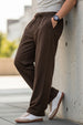 Brown Minimalist Loopknit Loose Fit Streetwear Jogger