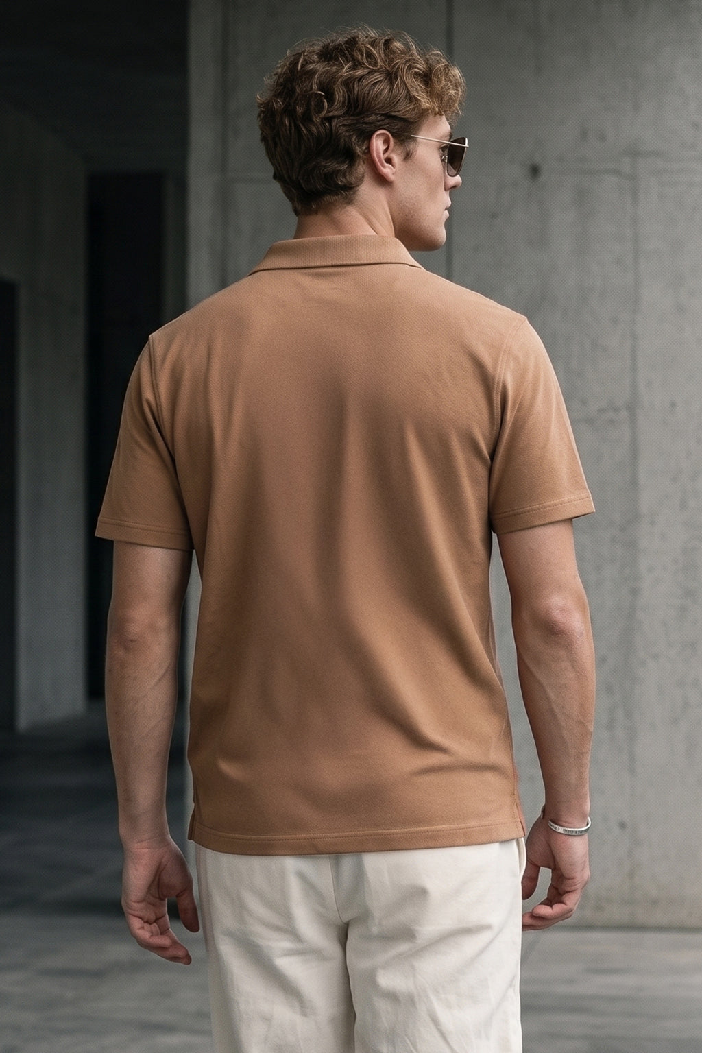 Cork Interlock Plain Regular Fit Button Polo T-shirt
