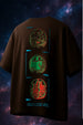 Bad Brains Brown Oversized Puff Printed Exclusive T-shirt